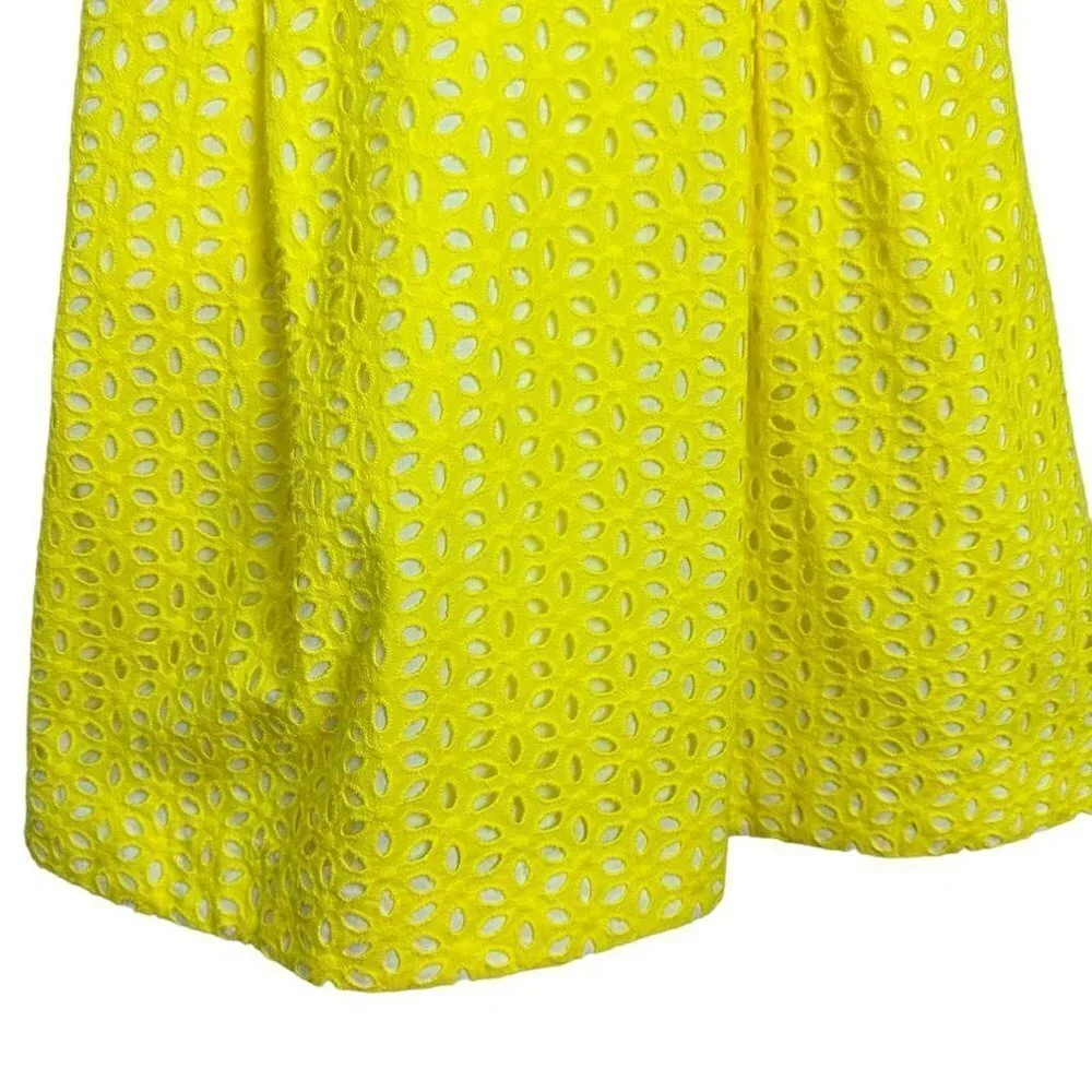 Lilly Pulitzer Yellow Pineapple Juice‎ Flower Eyelet Blossom Straples Dress Sz 2 - Picture 8 of 12